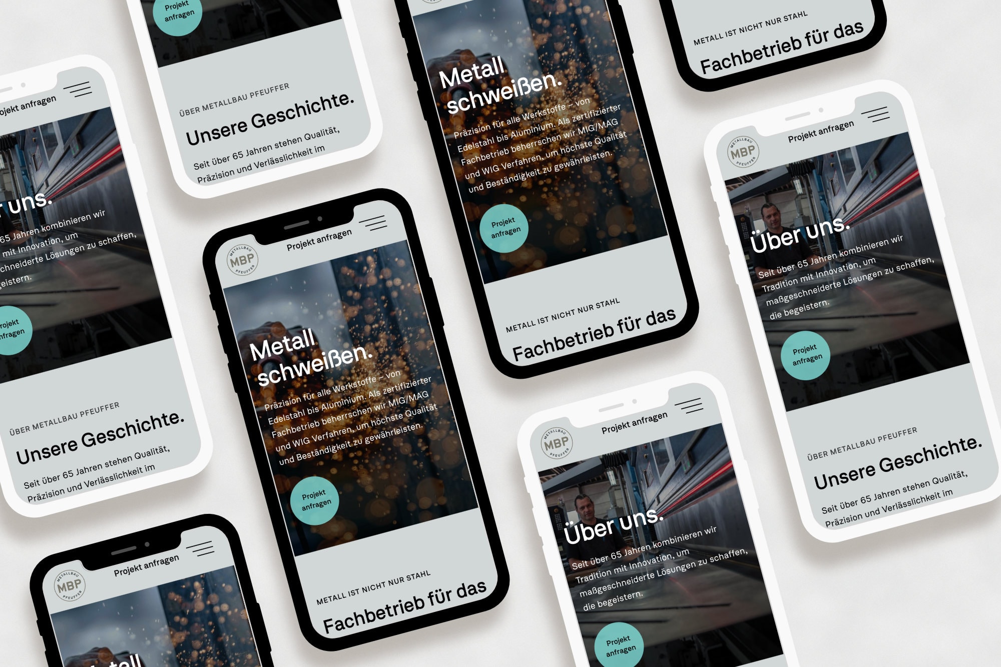 Webdesign für Unternehmen Metallbau pfeuffer iphones