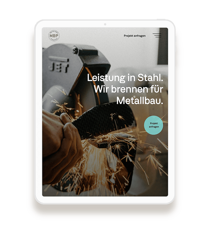Website für Metallbau Tablet